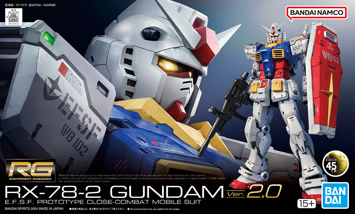 RX-78-2 GUNDAM Ver.2.0 RG 1/144 Scale Model Kit GUNPLA BANDAI